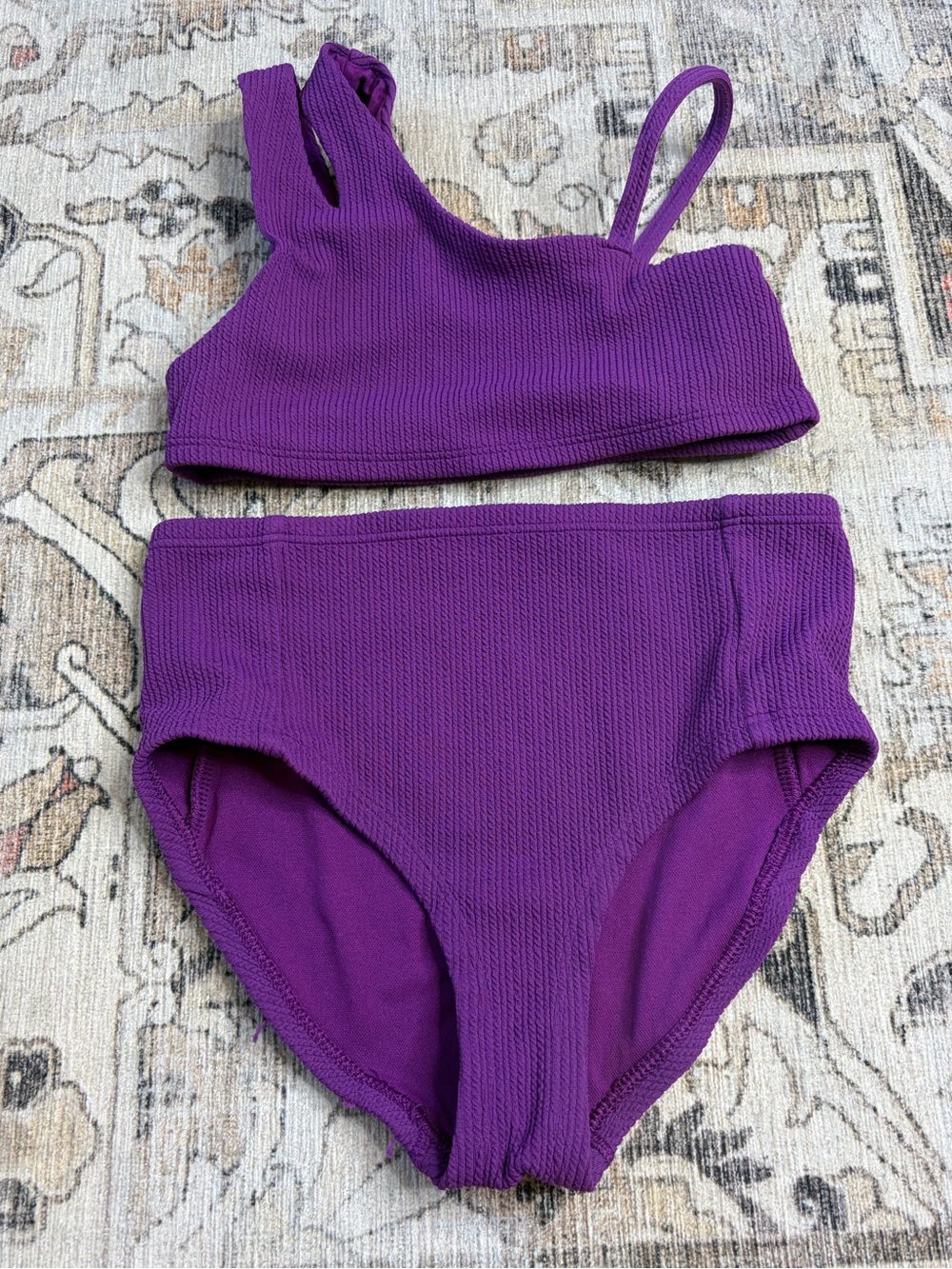 DSG Purple Ribbed Two-Piece Bikini Set